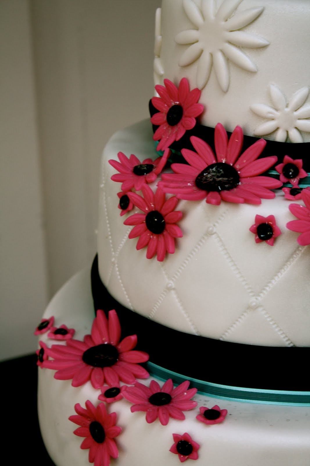 aqua black and pink wedding