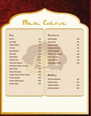 Arabian Mandi menu 