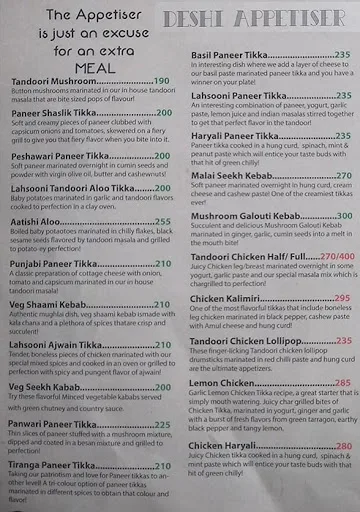 Country Biryani menu 