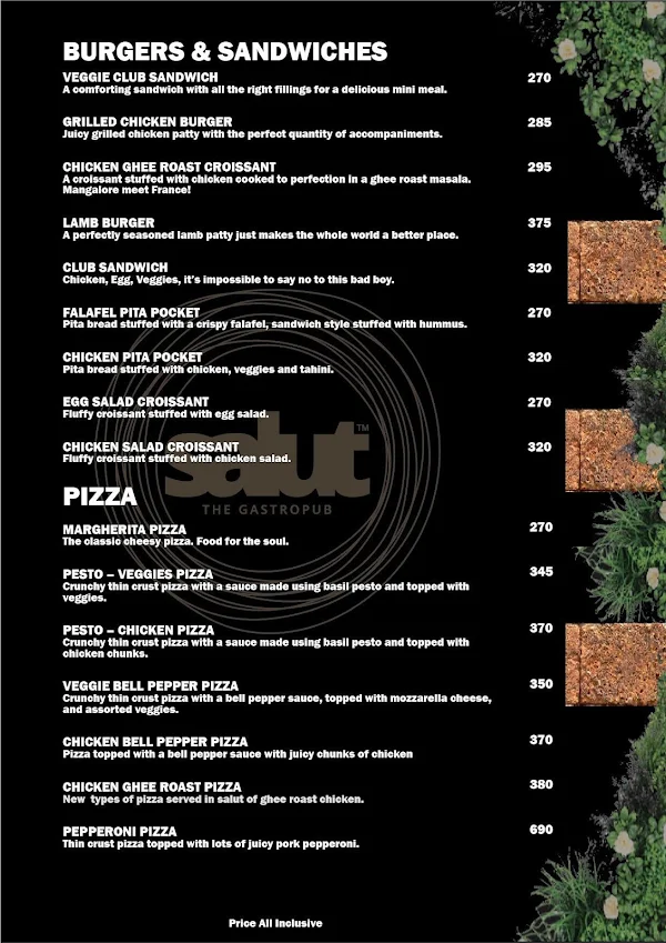 Salut Gastro Pub menu 