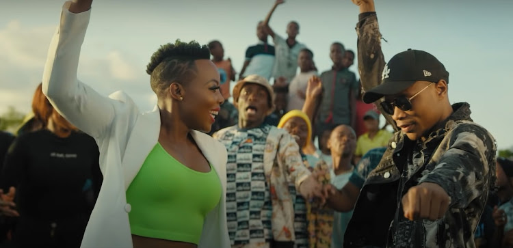 In this screengrab from the official 'Jerusalema' music video, Nomcebo Zikode and Master KG can be seen dancing along to their hit track before they started fighting over royalties.