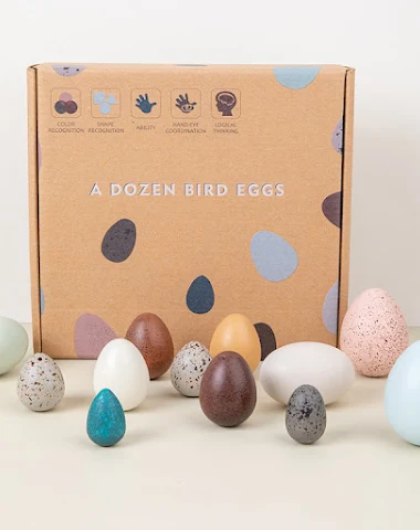 Buntes Holz Vogel Eier Spielzeug Se - 2