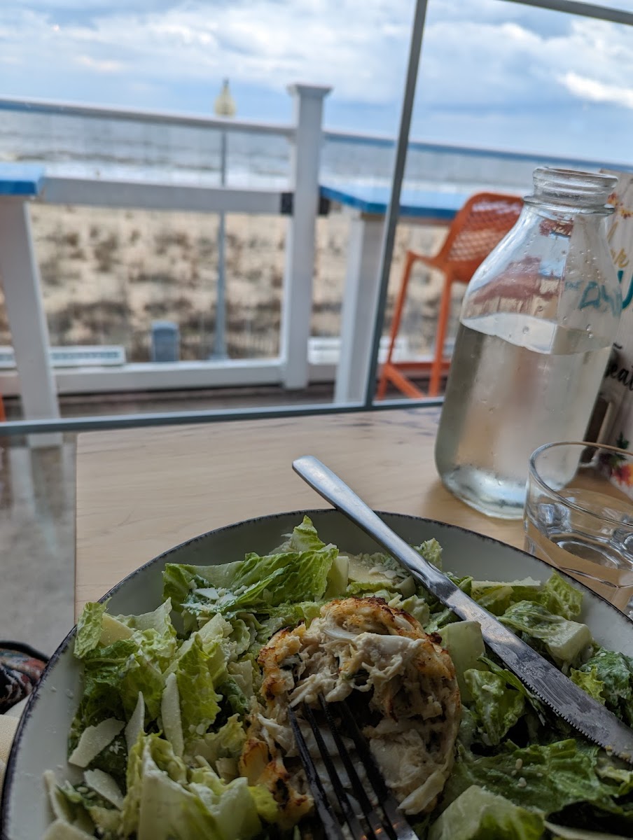 Crab cake with a spectacular view