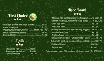 Rolls Rice Cafe menu 