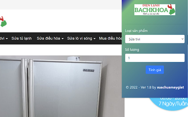 Buy a used refrigerator and repair a washing machine chrome extension