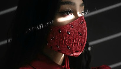 One of the high-end luxury face masks from local designer Rich Mnisi's Alkebulan collection.