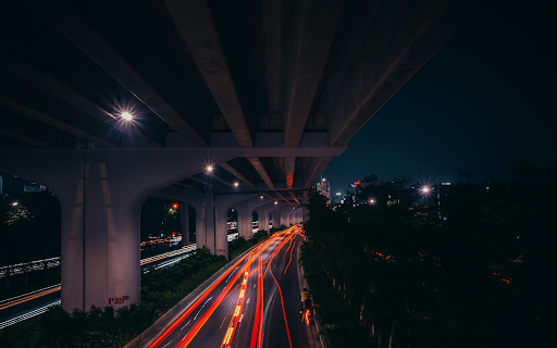 Light Trails on Street at Night screenshot 1