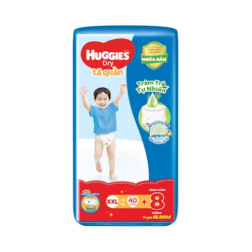 Tã quần Huggies tràm trà XXL40 + 8 miếng