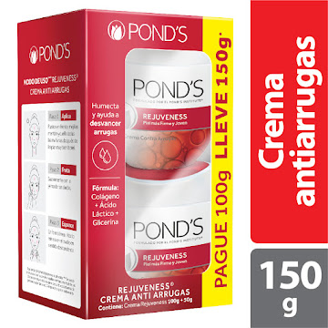 Crema Ponds Rejuveness Anti-Arrugas x 100 gr + Crema Ponds Rejuveness x 50 gr  