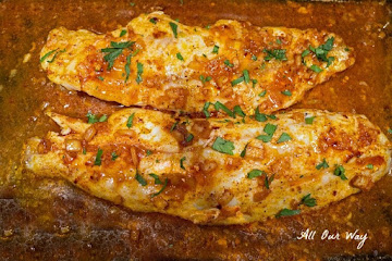 Spicy Baked Sea Trout with Lemon Sauce