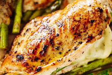 Cheesy Asparagus Stuffed Chicken Breast