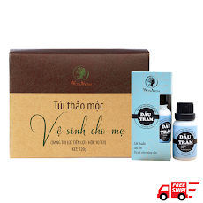 Bộ chăm sóc tình mẫu tử giúp mẹ thơm, bé khỏe Wonmom ( 1 hộp thảo mộc xông vùng kín cho mẹ + 1 dầu tràm )