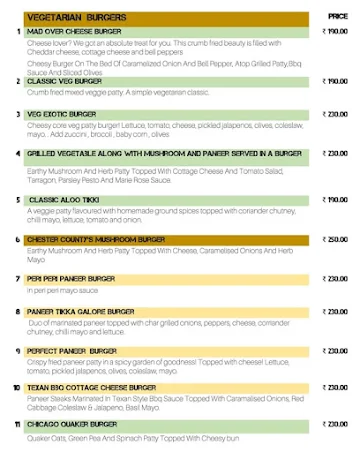 Mind The Gap Burgers menu 