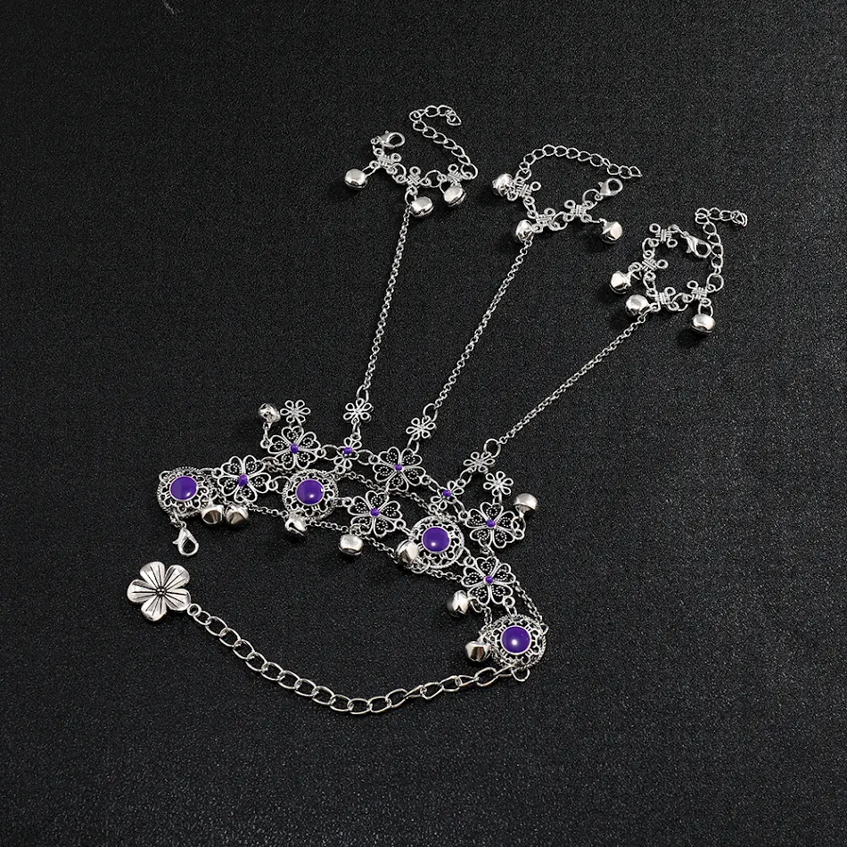 Bransoleta Zixia Fairy w stylu etnicznym retro, Wędrówka na Zachód z zintegrowanym łańcuchem. Idealna dla miłośników orientalnego designu.