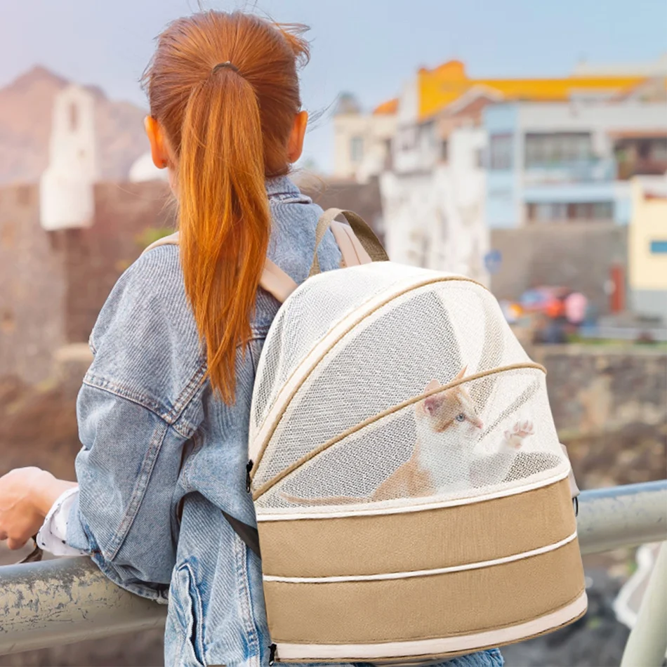 Pet Backpack Carrier Cat Carrier Backpack Expandable Durable Dog Backpack Bag For Hiking Travel Camping Outdoor Use