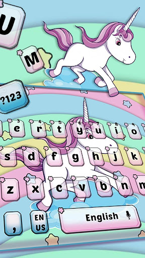 Lovely Colorful Rainbow Unicorn Keyboard