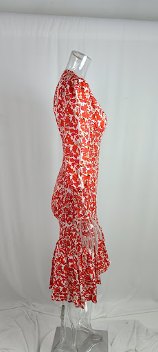 Title 11, V-neck Temperament Celebrity Slim Fishtail Dres...