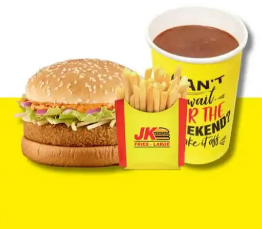 Schezwan Burger + Fries + Thick Shake(250 Ml)