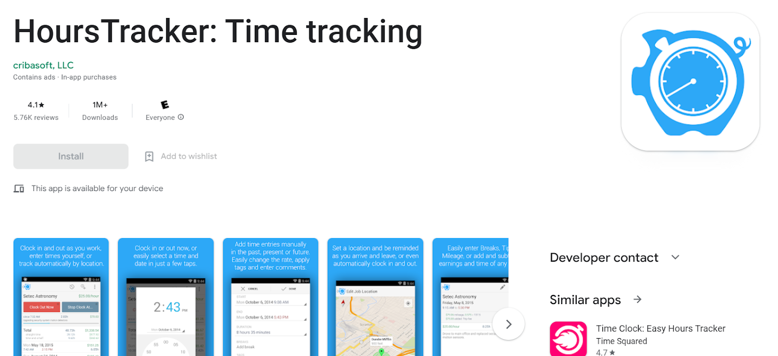 hourstracker time tracking app