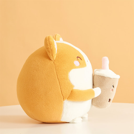 Title 1, Cute Round Corgi Doll Milk Tea Shiba Inu Plush ...