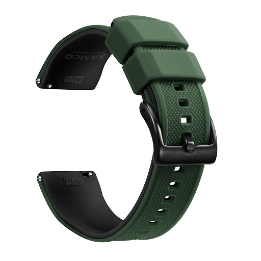Title 6, Silicone Double Layer Color Strap Stainless Ste...