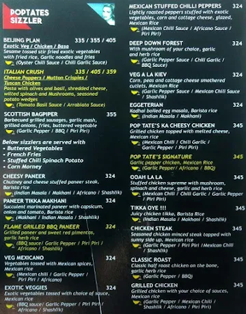 Pop Tate's menu 