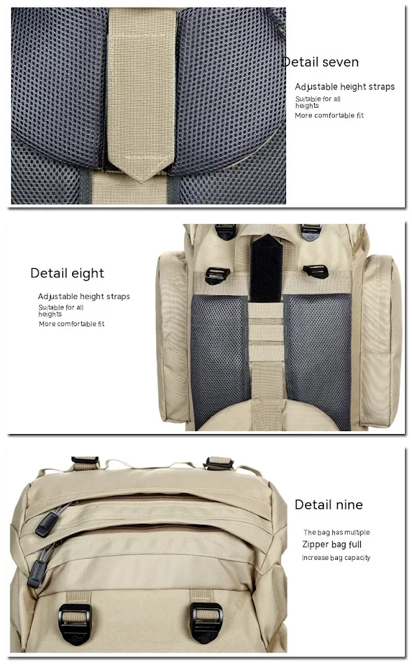 Mochila de montañismo para exteriores de gran capacidad, mochila deportiva, ideal para aventuras y llevar todo tu equipo.