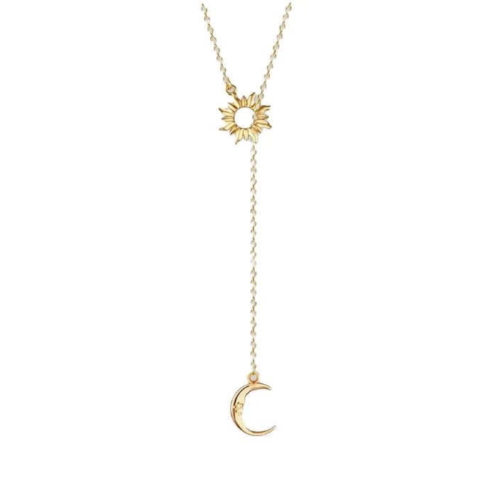 Title 5, Collier lasso femme soleil lune, un bijou mysti...