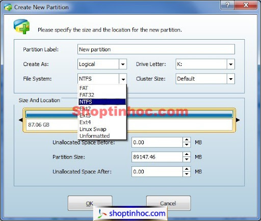 MiniTool Partition Wizard Professional Edition 6.0 Portable - Làm mọi việc với ổ cứng Create%281%29