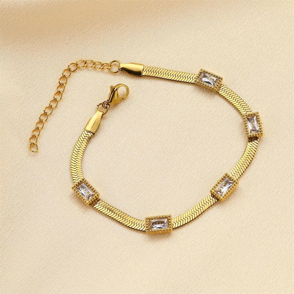 Title 3, Mode Armband met smaragdgroene zirkonia, 18K go...