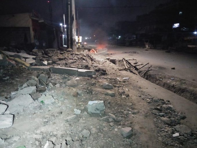 Demolished houses at Mowlem ward on July 2.