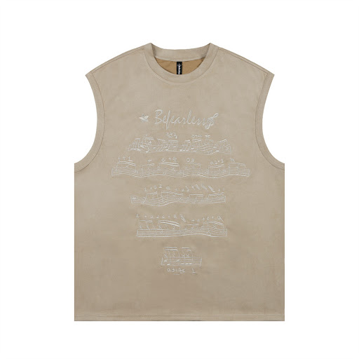Title 7, Music Notation Embroidered Crew Neck Vest Men. ...