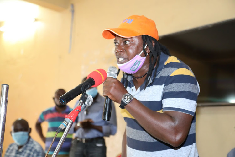 Paul Mzungu, an ODM diehard from Malindi, at the Kenya Red Cross Hall in Malindi