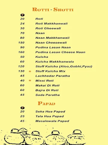 Jassi De Parathe menu 