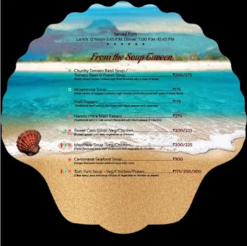 Seacrest MGM Beach Restobar menu 
