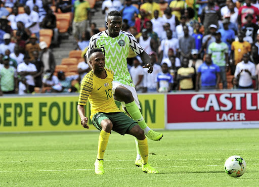 Bafana's Thulani Serero, seen here in action against Nigeria in November, made a dramatic return to the national side after snubbing the team for some time. / Samuel Shivambu/BackpagePix