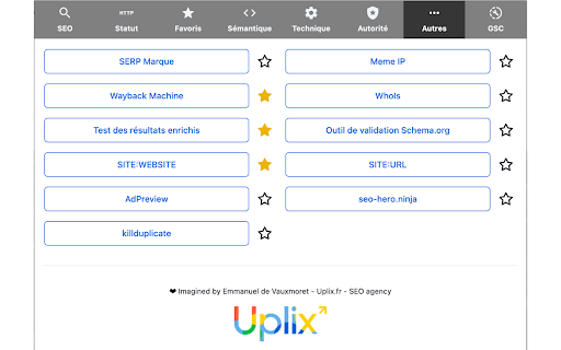 Extension SEO Chrome by Uplix.fr