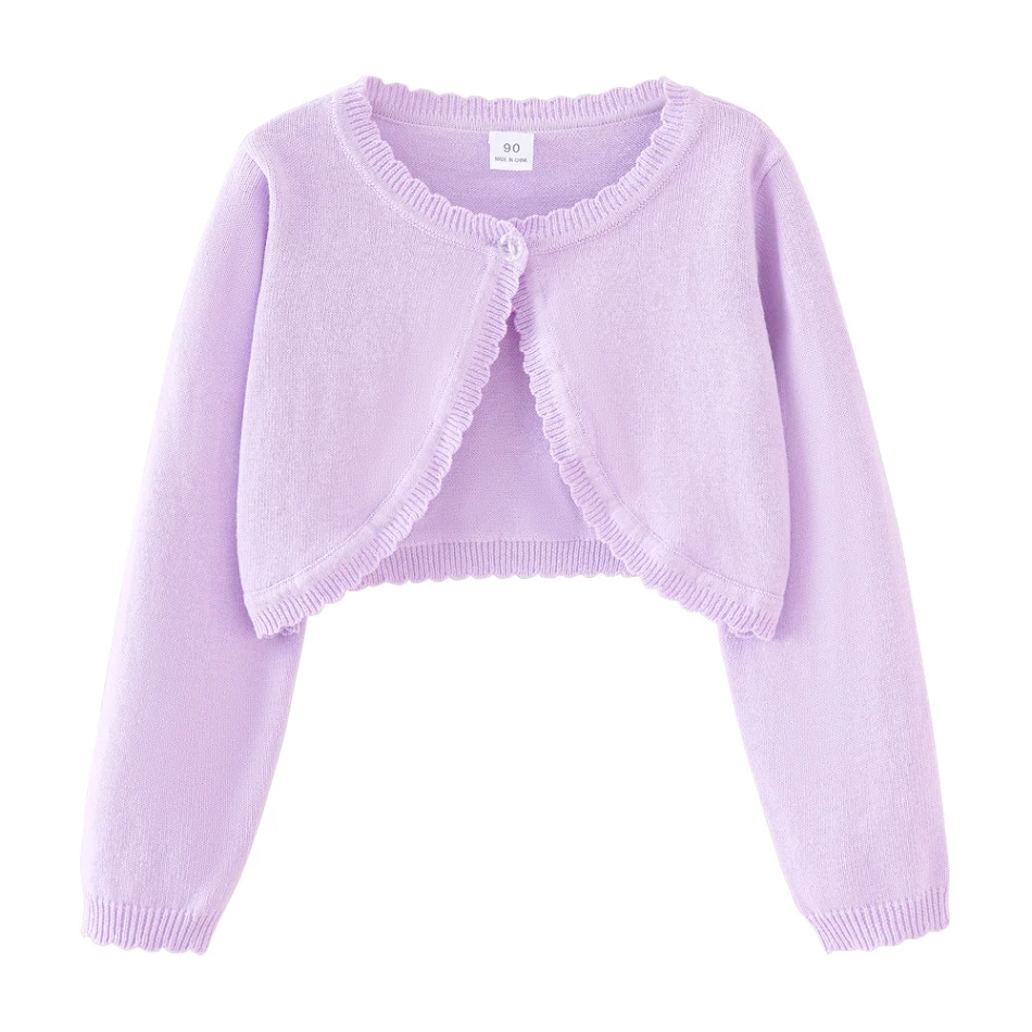 Koreaanse gebreide cardigan voor meisjes, ronde hals, kindertrui voor medium en grote maten, warme en stijlvolle omslagdoek.