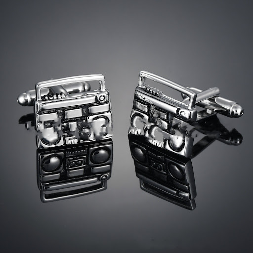 Title 4, French Music Radio Cufflinks Shirt Accessories....