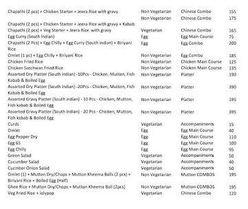 Biriyani Paradise (Dakshin) menu 