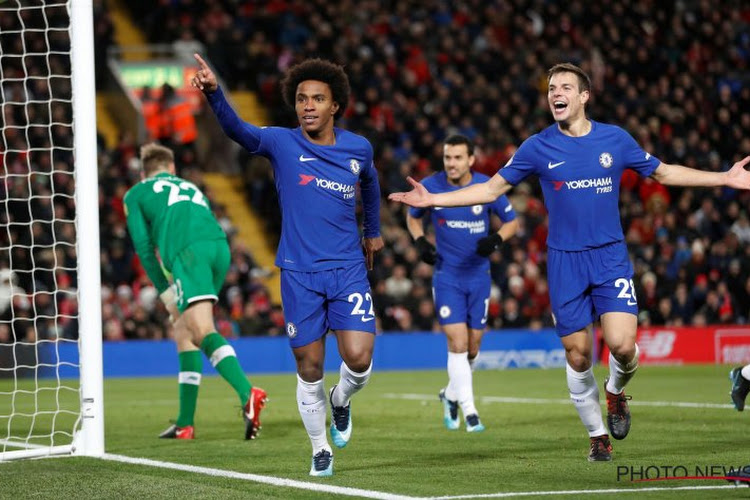 Willian sauve un point pour Chelsea à Anfield