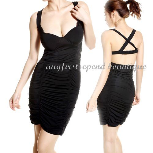 Womens Sexy V Backless Strap Lace Clubwear Mini Dresses