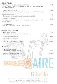 Aire Skybar & Grills - Crowne Plaza menu 1