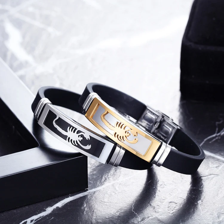 Title 6, Fashion heren siliconen armband Rock Persoonlij...