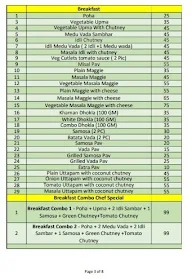 Joshi Bhavan - Breakfast, lunch, dinner menu 3