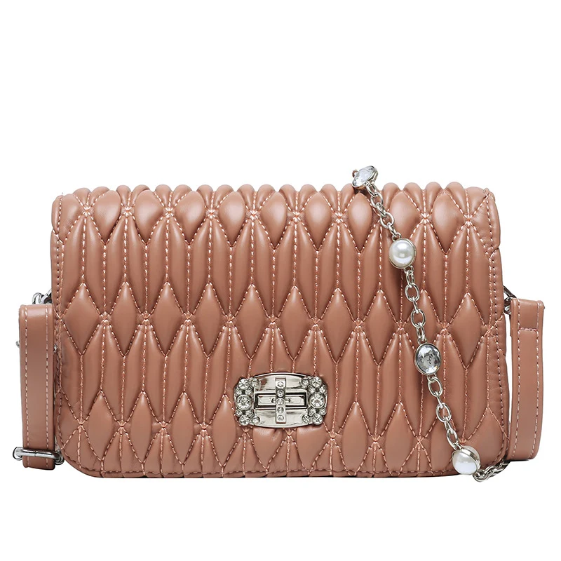 Dames Casual Gevlochten Riem met Handen Bezette Diamanten Schouder Sling Banket Tasje