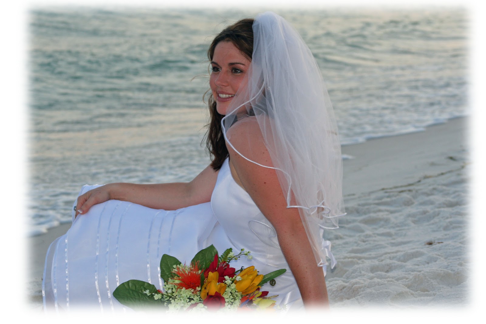 beach wedding bare feet