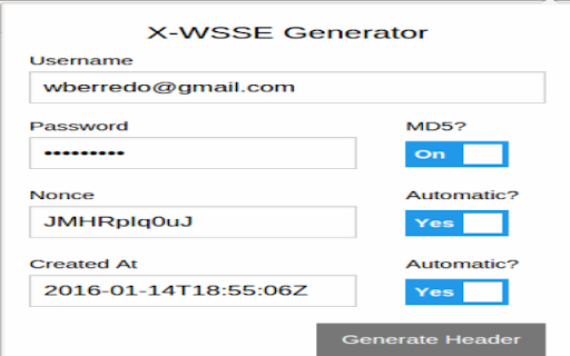 WSSE Generator