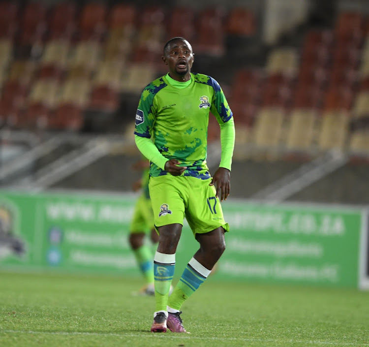 Lucky Mohomi of Marumo Gallants during the DStv Premiership match between Marumo Gallants FC and Chippa United at Peter Mokaba Stadium on April 12, 2023 in Polokwane.