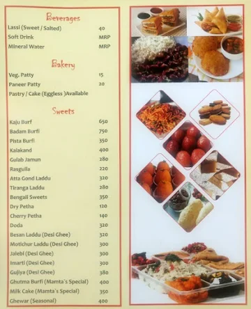 New Mamta Sweet And Snacks menu 